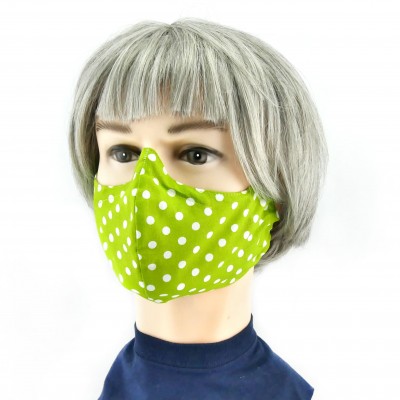 Gesichtsmaske - Gepunktet grün mit weiss